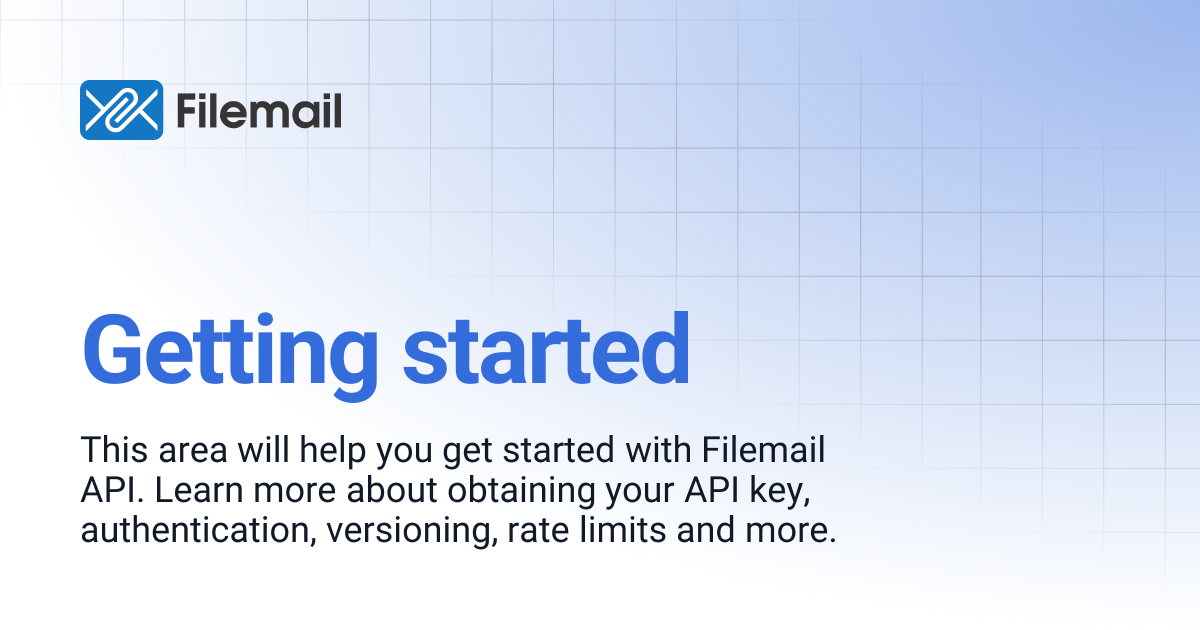 Getting started | Filemail API Docs